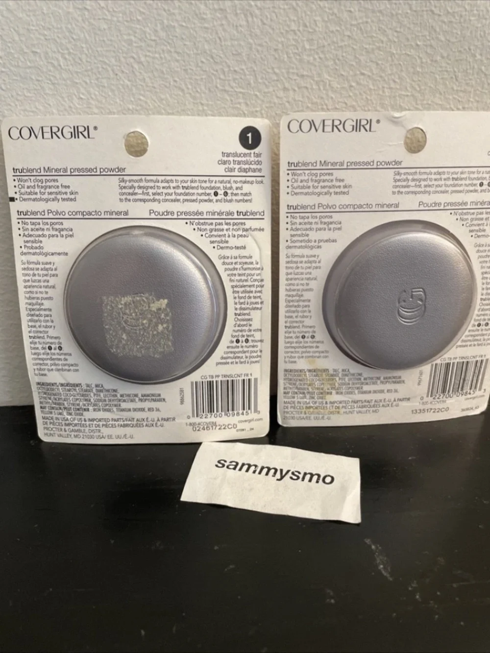 COVERGIRL Trublend Minerals Pressed Powder # 1 TRANSLUCENT FAIR, x2 Discont READ